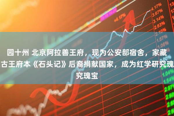 园十州 北京阿拉善王府，现为公安部宿舍，家藏蒙古王府本《石头记》后裔捐献国家，成为红学研究瑰宝
